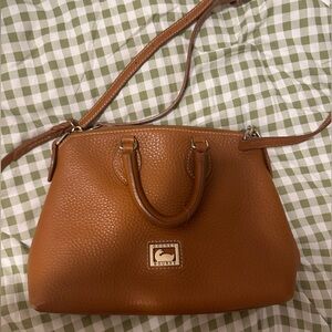 Dooney & Bourke Brown Pebbled Leather Dillen Crossbody Bag